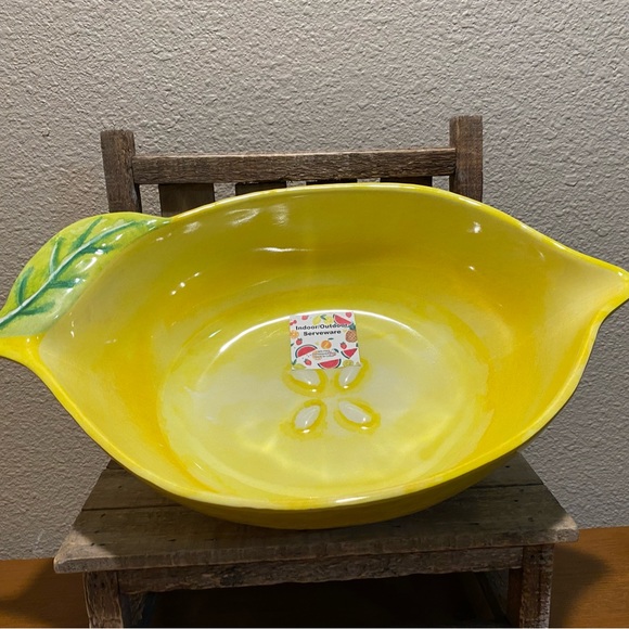 Farmhouse Lemon Serving Bowl, Melamine Lemon Shaped Serving Bowl, Lemon Bowl - Picture 5 of 13